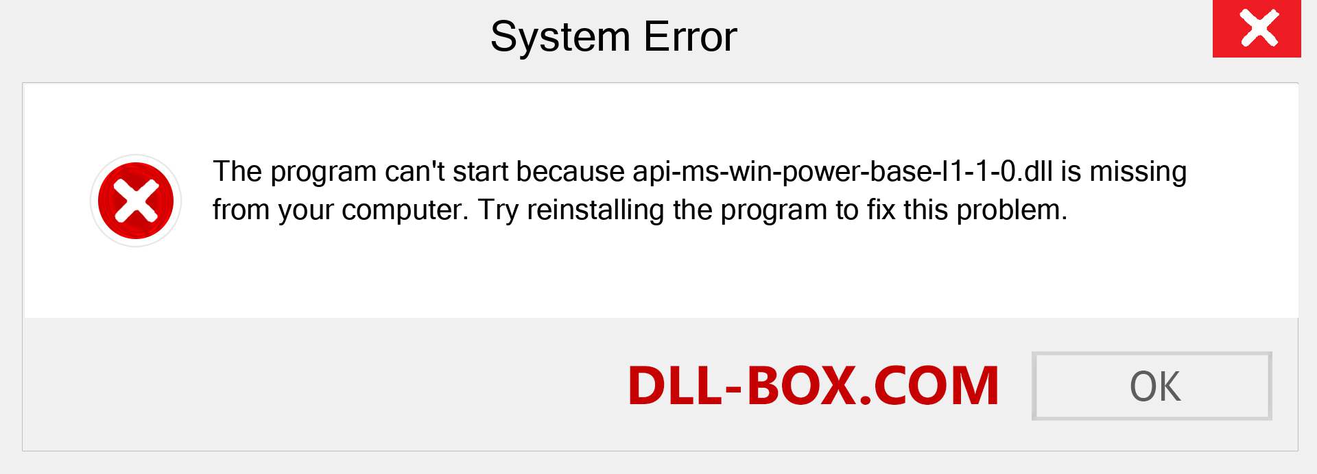  api-ms-win-power-base-l1-1-0.dll file is missing?. Download for Windows 7, 8, 10 - Fix  api-ms-win-power-base-l1-1-0 dll Missing Error on Windows, photos, images